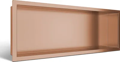 Produktbild von Półka wnękowa WALL-BOX ONE 60x20cm miedziana - stal nierdzewna, wodoszczelna, elegancki design do łazienki i wnętrz - BALNEO
