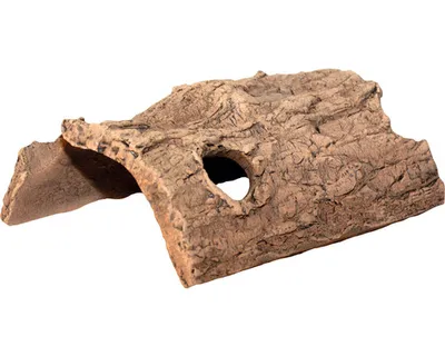 Obrázok produktu pre Akváriová dekorácia KeramikaPríroda Polovica kmeňa S 16 x 10 cm hnedá keramická polovica kmeňa stromu