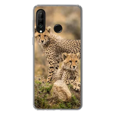Produktbild von MuchoWow® Handyhülle Schutzhülle Hülle für Huawei P30 Lite Leopard - Jungtier - Natur Silikon Softcase Handy Hülle - Handyhülle