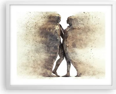 Produktbild von Gerahmtes Poster - Weißer Rahmen - Staub eine Frau ein Mann der Liebe - 50x40 cm - Wand Bild - Wanddeko - Wandbilder - Wandposter - Bilderrahmen - Bilder - Kunstdruck - Wandbild - P2WAA50x40-3102