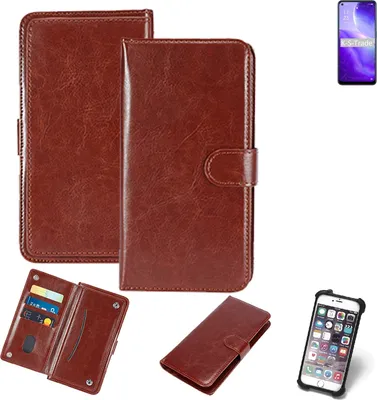 Produktbild von K-S-Trade 360° Hülle kompatibel mit Oppo Reno5 Z 5G braun Kunstleder Case BookCase WalletCase Kunstlederederhülle Handyhülle, Rundumschutz Bumper