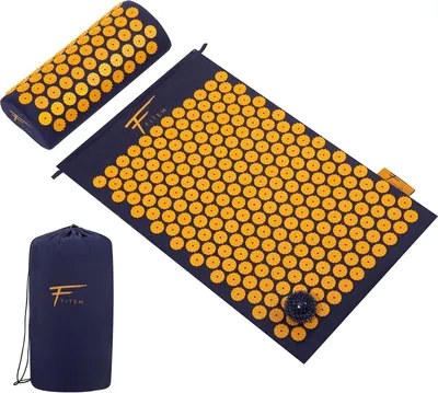Produktbild von Fitem Akupressur-Set Akupressurmatte Kissen Tasche Massageball (blau-orange)