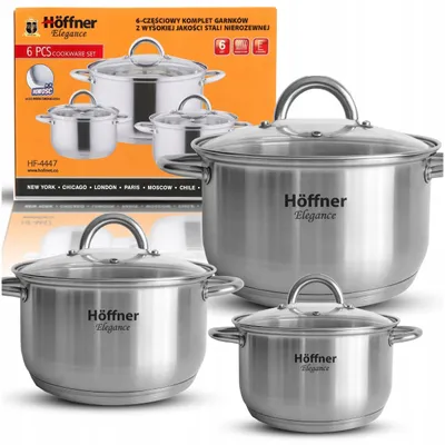 Image de Hoffner HF-4447 Ensemble de casseroles 6 pièces Inox Induction