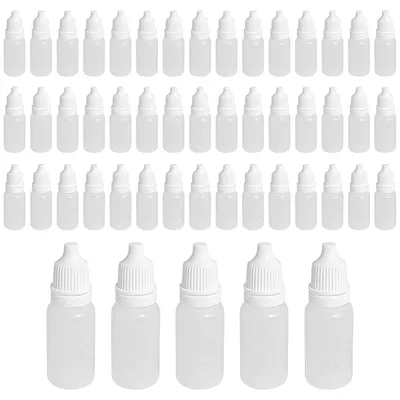 Productafbeelding van Omgoods- Druppelfles 10 ml - Druppelflesje met pipet - Plastic - 50 stuks - Steriliseerbaar - Voor vloeistoffen zoals oliën en verf - Druppelflesjes