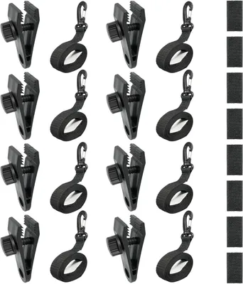 Imagen del producto de Juego de 8 abrazaderas y clips para sistemas Oprol, ideales para jardines y piscinas