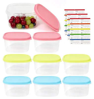 9er-Set Gefrierdosen 160 ml mit Deckel, BPA-frei, stapelbar