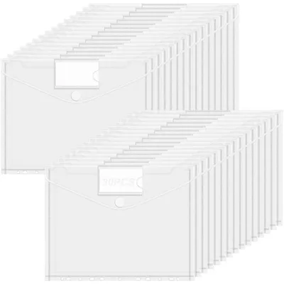Produktbild von 30 Dokumententaschen A4 mit 11 Löchern & Etikettentasche, Klettverschluss, Wasserdicht