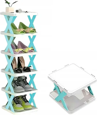 Image de Support pliant pour chaussures - Bleu à 6 niveaux KP39033