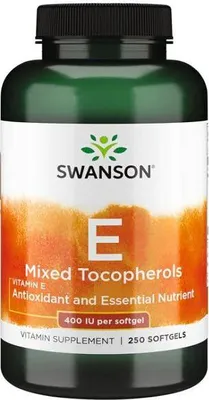 Zdjęcie produktu dla Witamina E-400 mieszanka tokoferoli 250 kapsułek miękkich Swanson Health Products