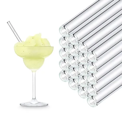 Produktbild von Omgoods - Glasstrohhalme - Wiederverwendbar - 50 Stück, 15 cm lang
