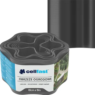 Zdjęcie produktu dla Obrzeże Ogrodowe Trawnikowe Elastyczne Faliste 10cm x 9m Grafit CELLFAST