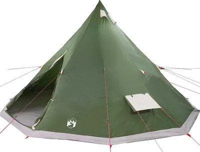 Obrázok produktu pre vidaXL Tipi stan so strechou a úložným priestorom, zelený, 560 x 560 x 300 cm, taft