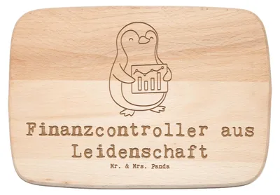 Produktbild von Mr. & Mrs. Panda Schneidebrett Finanzcontroller Leidenschaft - Transparent - Geschenk, Frühstücksbrettchen, Holzbrett, schneidbrett, Küchenbrett, vesperbrett