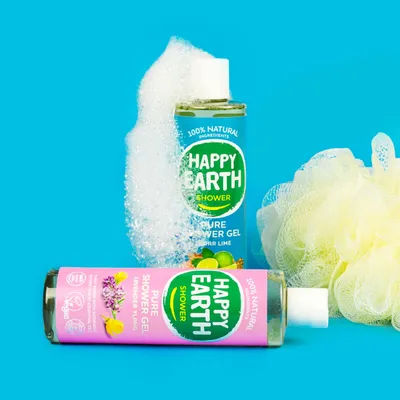 Obrázek produktu pro Sprchový gel Happy Earth Pure s vůní levandule a ylang-ylangu (300 ml)