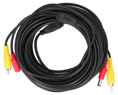 Productafbeelding van Draagbare CCTV-kabel, 2-in-1 video- en stroomkabel met RCA- en DC-aansluiting voor bewakingscamera's en DVD-spelers (15 meter)