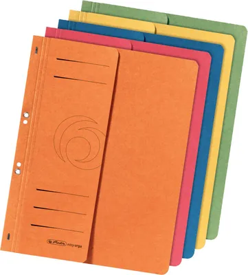Produktbild von herlitz Ösenhefter - DIN A4 - 1/2 Vorderdeckel - farbig sortiert - 5er Pack