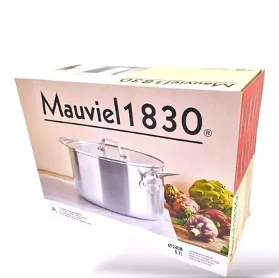 Produktbild von Mauviel 1830 Kochtopf mit Glasdeckel 24cm 5.7L Alle Herdarten Edelstahl