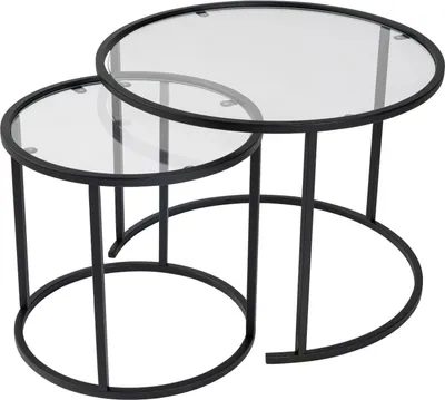 Produktbild von Xaden - Couchtisch, 60x60x43h cm Schwarz, 2er-Set Tische