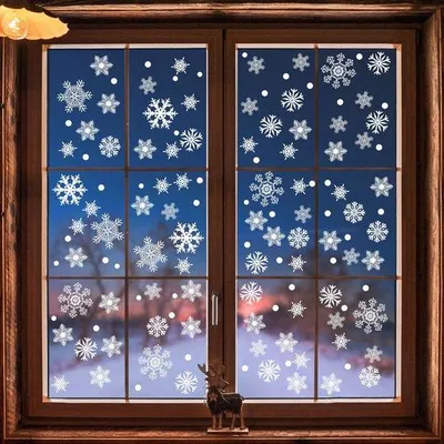 Produktbild von Keramik Raamstickers, Winterdekoration, 120 Stück, Kerstsneeuwvögel