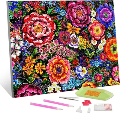 Obrázek produktu pro Barevná diamantová malířská sada 5D Květiny Abstrakce 30x40 cm