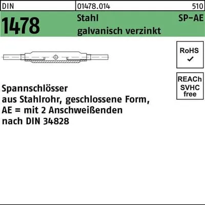 Produktbild von Reyher  Spannschlösser DIN 1478 St. SP AE M 12 vz 014780140120000 (1 Stück)