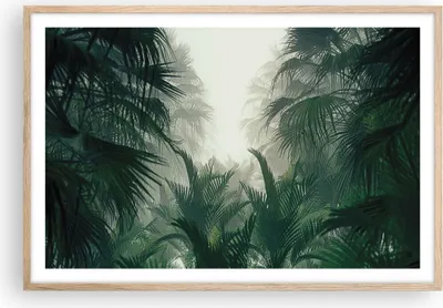 Produktbild von Gerahmtes Poster - Rahmen in heller Eiche - Dschungel Blätter Palmen - 91,5x61 cm - Wand Bild - Wanddeko - Wandbilder - Kunstposter - Wandposter - Bilderrahmen - Bilder - Kunstdruck - P2NAA91x61-4504