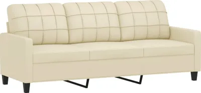 Produktbild von 3-Sitzer-Sofa Creme 180 cm Kunstleder