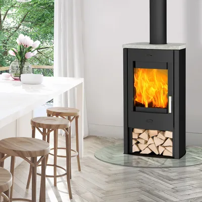 Produktbild von Fireplace Tuvalu Kaminofen Stahl Schwarz | Topplatte Speckstein