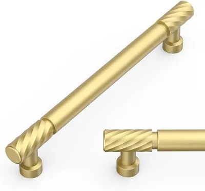 Produktbild von Unyqoos® 10er-Set Möbelgriffe Gold, 160 mm, Edelstahl – elegante Schrank- & Schubladengriffe für Küche, Bad, Kleiderschrank