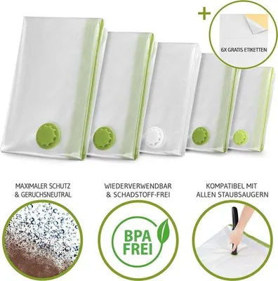 Produktbild von Famanu Vakuumtaschen – Praktische Aufbewahrung – 6er Set 70 x 50 cm