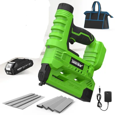 Immagine prodotto di Pistola elettrica per chiodi e graffette - Calibro 18 - 2-in-1 - Senza fili - Compatibile con batteria da 18V - Include 1 batteria da 2,0 Ah