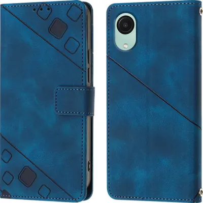 Produktbild von Hülle für Samsung Galaxy A04 Core Prägung Flip Leder Brieftasche Schutzhülle mit Ständer Blau