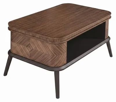Produktbild von Couchtisch Minimalistischer Stil Holzrahmen Abgerundete Ecken Braune