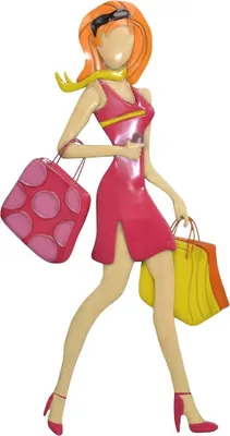 Produktbild von Wanddekoration "Shopping Lady" bunt