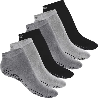 Produktbild von Celodoro Damen Pilates & Yoga Sneaker Socken (6 Paar) Kurze Sportsocken mit ABS - Classic Grey 43-46