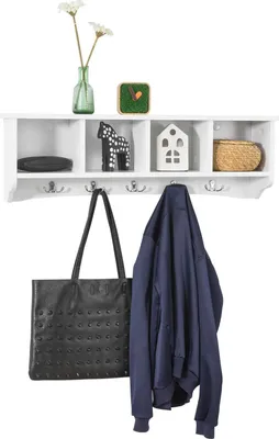 Immagine prodotto di FRG48-L, barra appendiabiti a parete, 5 ganci, 72 cm, bianco