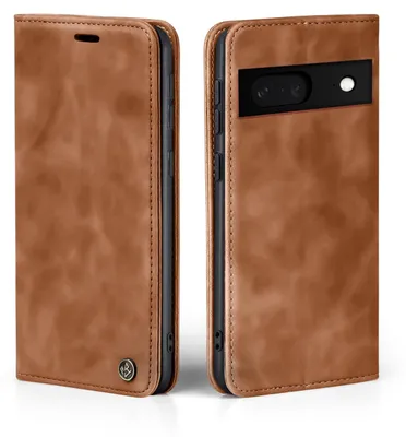 Produktbild von Handy Hülle für Google Pixel 8 Klapphülle Bookcase Flip Cover Handy Tasche Etui Farbe: Hellbraun
