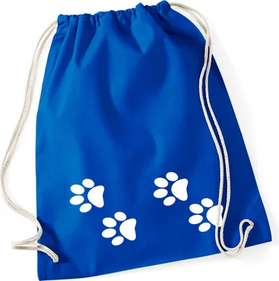 Produktbild von Huuraa Turnbeutel Fußtapsen Tapsen 12 Liter Bright Royal Baumwolle Rucksack Geschenkidee