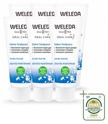 Image de 6 tubes de dentifrice Saline de Weleda - 75 ml - Pack économique - 6 pièces