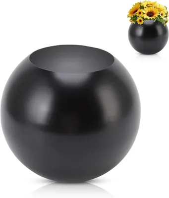 Produktbild von Kugelvase, Blumenvase für Heimdekoration, runde Vase, Vase aus Edelstahl, Dekoration für Wohnzimmer, kleine Blumenvase, Ornament, Wohnzimmer, Büro, Ti
