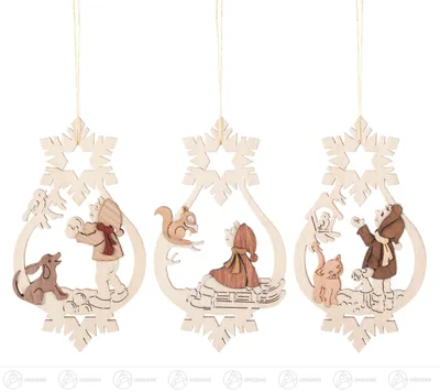 Produktbild von Drechslerei Kuhnert 19303 Baumschmuck 'Winterkinder' 19303