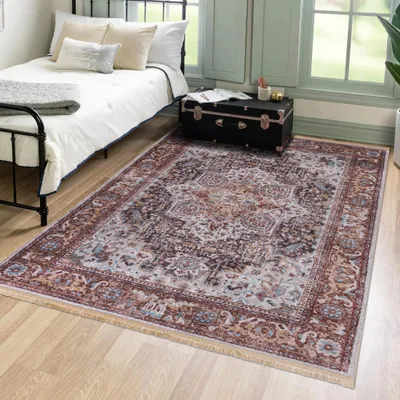 Produktbild von Mazovia Dywan Vintage - Salon, Sypialnia, Jadalnia, Biuro - Niskie Runo - Prostokąt - Tradycyjny Antypoślizgowy Pranie w Pralce - 160x230 cm
