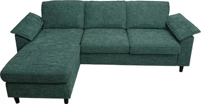 Immagine prodotto di Set di divani HWC-O71, divano angolare a L, superficie reclinabile a sinistra/destra, tessuto (320 g/m²) legno 84x229x140cm ~ grigio-verde