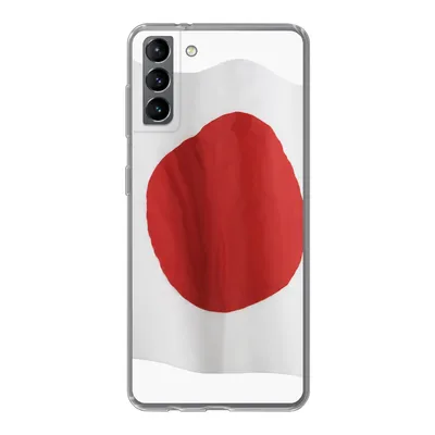 Produktbild von MuchoWow® Handyhülle Schutzhülle Hülle für Samsung Galaxy S21 Plus Die Flagge von Japan auf weißem Hintergrund Silikon Softcase Handy Hülle - Handy-Tasche