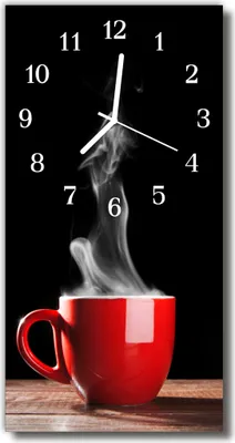 Produktbild von Tulup Glasuhr Wanduhr Küchenuhr Echt-Glas 30x60 Kaffe  Rot