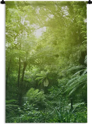 Produktbild von MuchoWow® Wandteppich Wandbehang Dschungel - Pflanzen - Blätter - Jungen - Mädchen - Kinder 120x180 cm Tapisserie Dekoration Wandtuch - Schlafzimmer - Dekorationen für das Haus