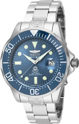 Obrázek produktu pro Invicta Pro Diver 16036 Pánské Hodinky - Automatické Hnutí - Nerezová Ocel s Modrým Ciferníkem - 47 mm