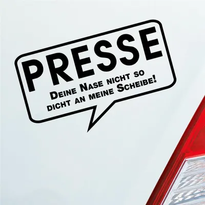 Produktbild von Auto Aufkleber Presse Nase dicht lustig 15x9 cm Schwarz Glanz Sticker Heckscheibenaufkleber