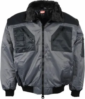 Produktbild von Herren Jacke Pilotenjacke Jacken LeiKaTex Grau Schwarz Größe S