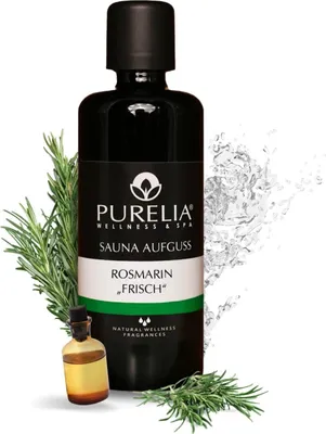 Produktbild von PURELIA Saunaaufguss Konzentrat Rosmarin frisch 100 ml natürlicher Sauna-aufguss - reine ätherische Öle